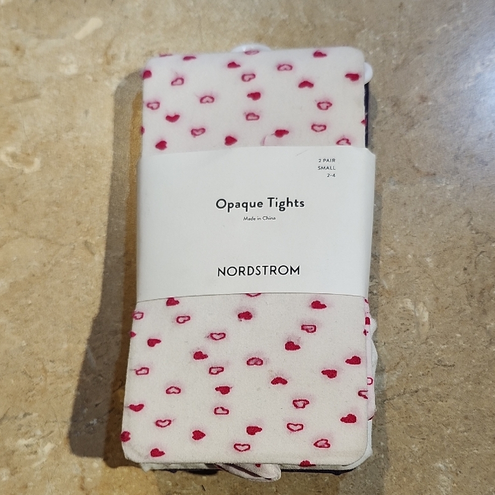 Nordstrom 2 Pair Opaque Tights Girls 2-4